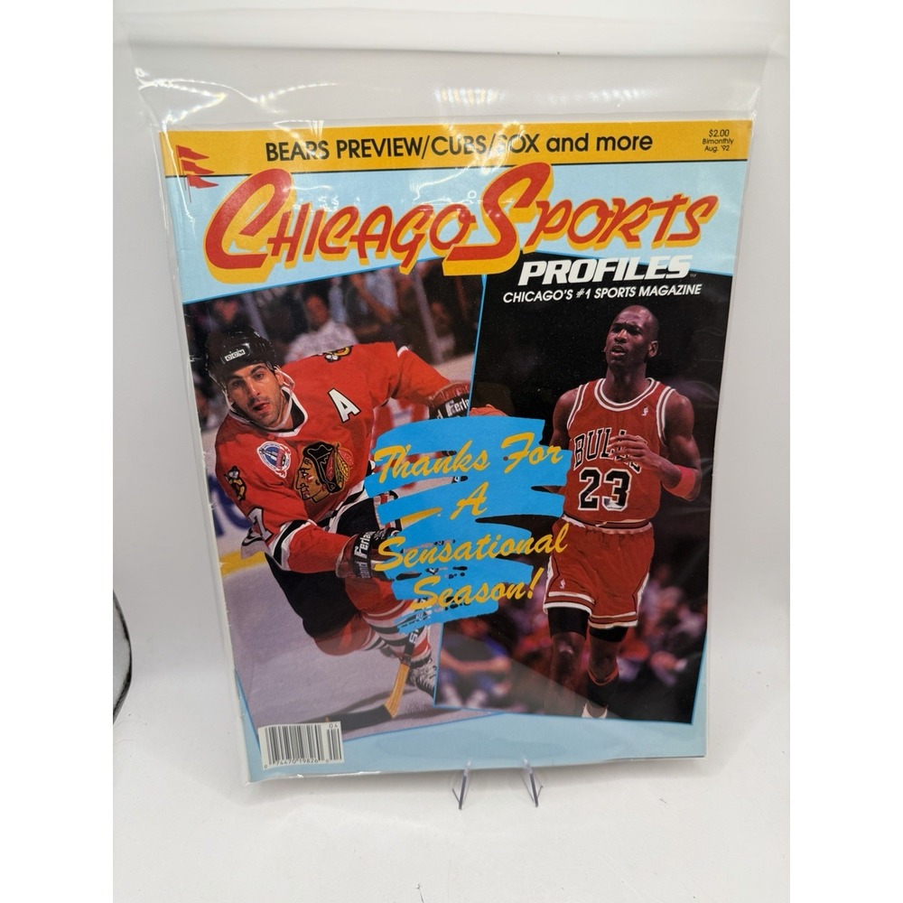 1992 August Chicago Sports Profiles Preview Magazine, Michael Jordan Bulls Rare